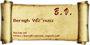 Beregh Vénusz névjegykártya